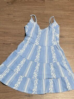 Ocean Drive Blue and White Striped Floral Dress